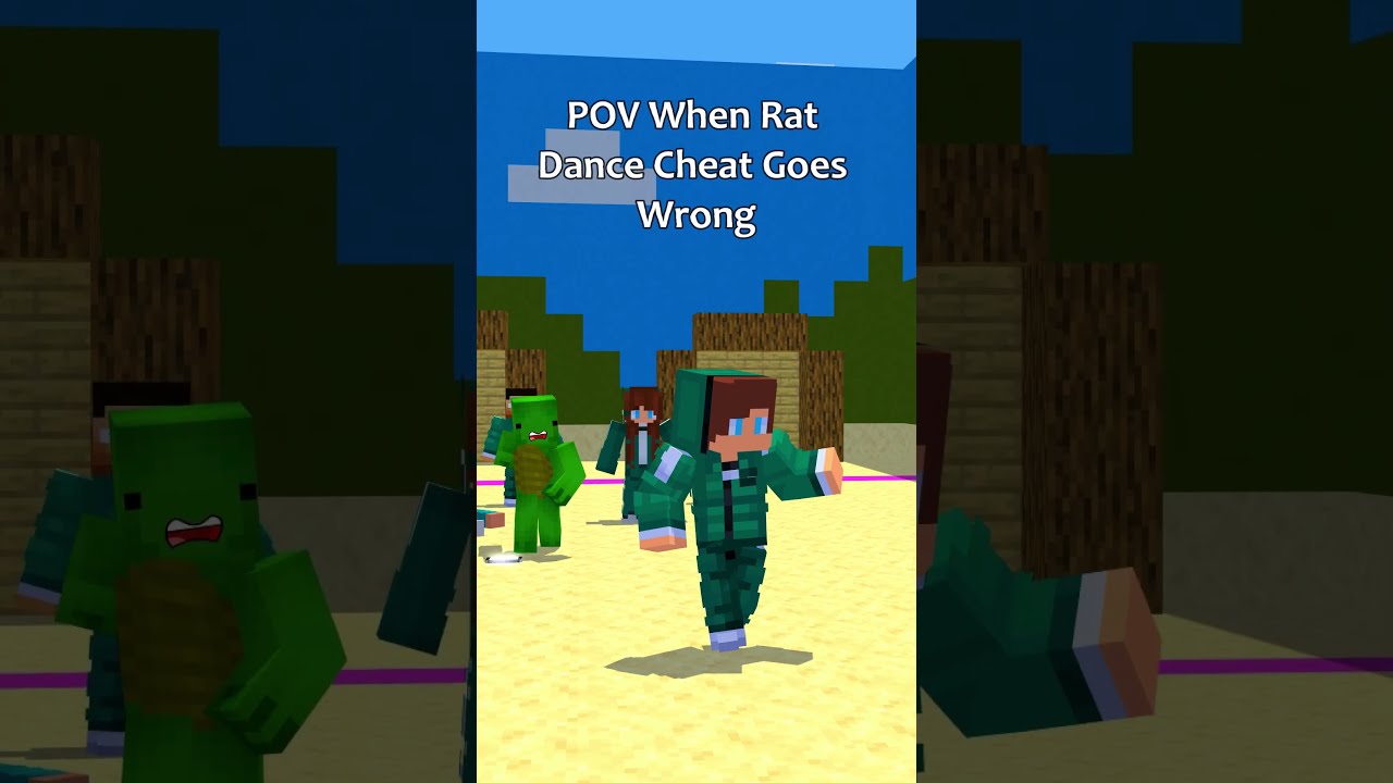 Squidgame Rat Dance Cheat Goes Wrong JJ And Mikey Maizensisters Minecraft Fyp Funny Ratdance