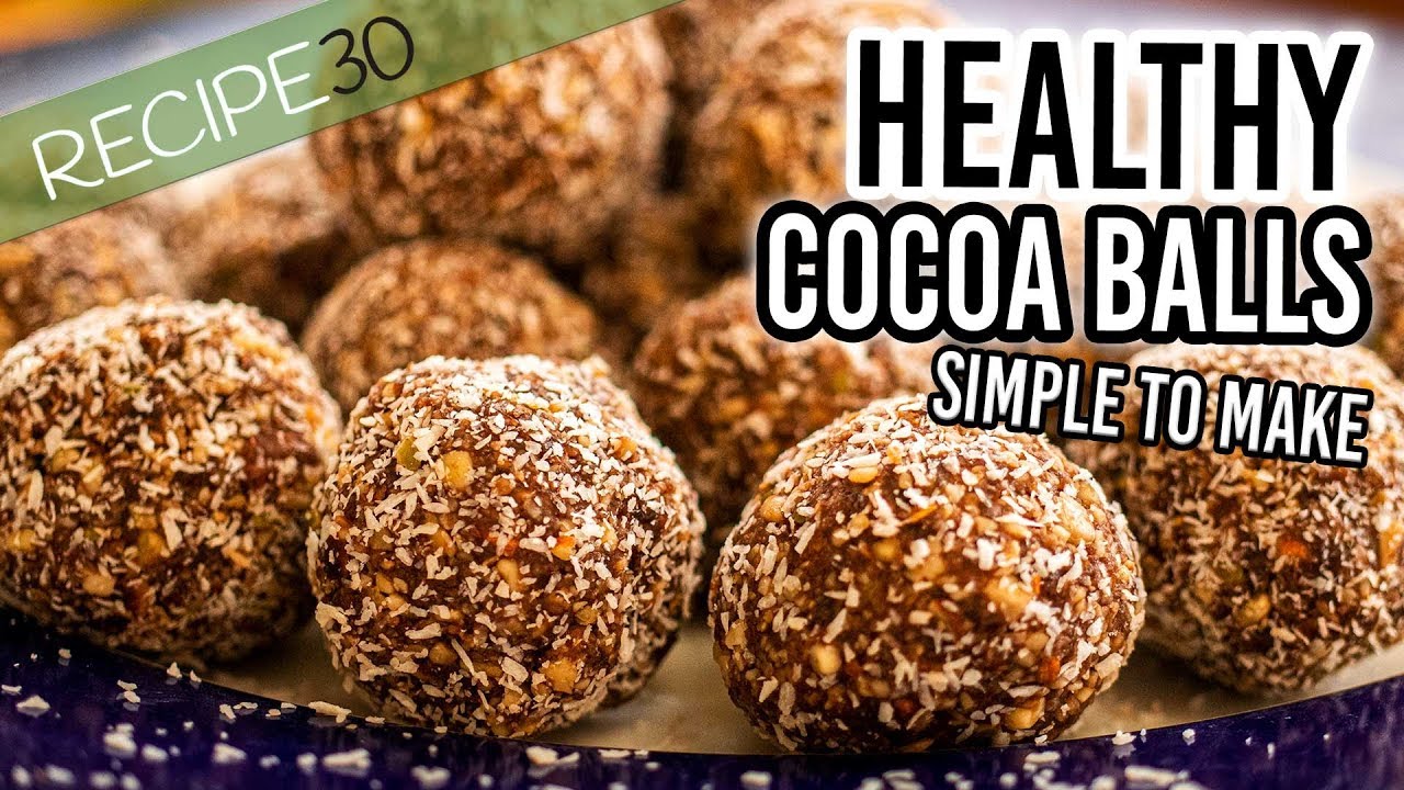 Healthy cocoa balls made with fruit and nuts - YouTube