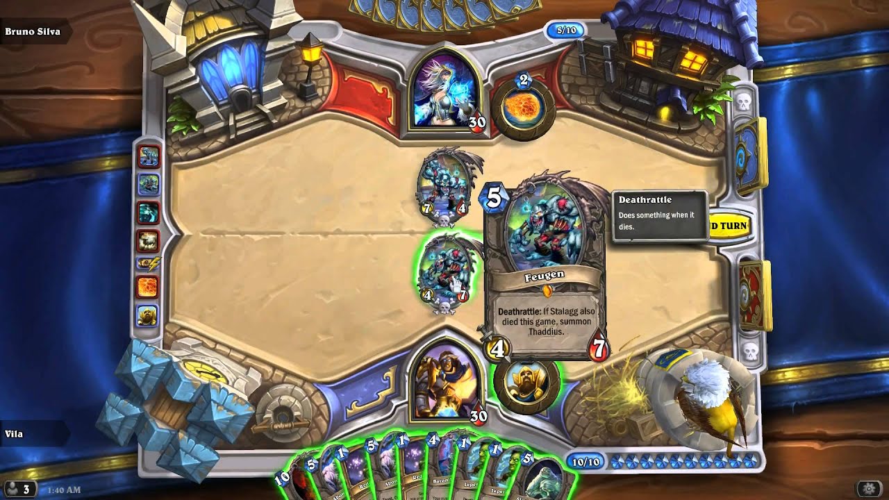 Hearthstone Mechanics: Feugen kills Stalag = 2 Thaddius! (one per player)