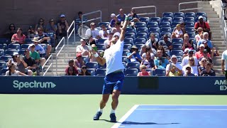 Novak Djokovic Serve + 1st Shot Super Slow Motion - ATP Tennis Serve + 1 Forehand, Backhand, Volley
