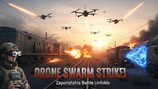 “Unstoppable Drone Swarm Attack on Russian Train 🚂💥 | Zaporizhzhia Clash” #ukraine #russia