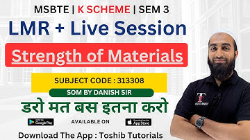 🔴 LIVE | Strength of Materials Diploma 3rd Sem | SOM IMP QUESTION BANK | Toshib Tutorial