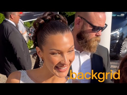 Bella Hadid greets her fans during the 77th Cannes Film Festival in Cannes, France