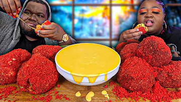 TACO STYLE HOT CHEETO BOUDIN BALLS! | HASHTAG THE CANNONS | MUKBANG EATING SHOW