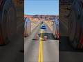 Cars &amp; Ambulance Van vs Giant Pit Bollards Crash - BeamNG.drive