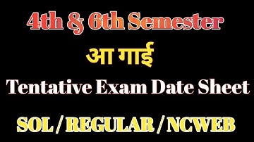 SOL 4th / 6th Semester Date sheet Release May June 2022 |