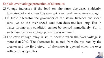 SGP Video short on Explain over voltage protection of alternator in English