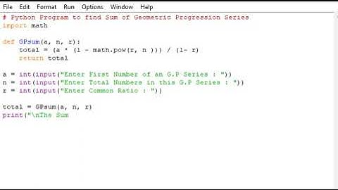 Python Program to find Sum of Geometric Progression Series
