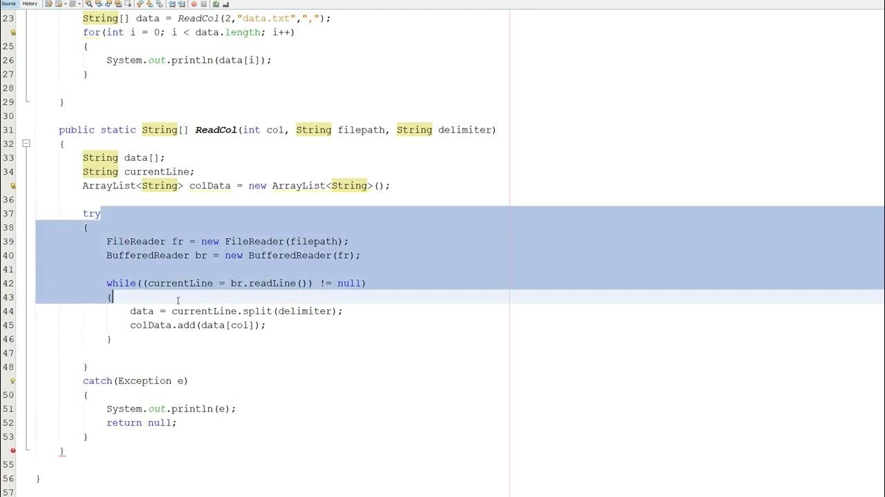 how-to-read-a-column-from-a-csv-txt-file-using-java-youtube