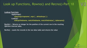 ApplyMap() and Lookup() in Qlikview | RowNo() vs RecNo() in Qlikview # Part 18