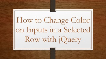 How to Change Color on Inputs in a Selected Row with jQuery
