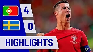 Португалия — Швеция 5-0 | Роналду Хэттрик: лучшие моменты отборочного матча ЕВРО-2024 и все голы нa