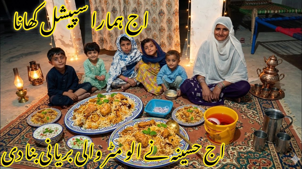 Aaj hamara special khana aaj hasina ne aalu aur matar wali biryani banaa de haseena Village Vlogs 🥘🐔