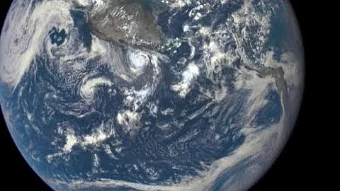 Epic view of moon transiting the Earth