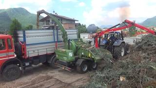 PTH 900 G Pezzolato drum wood chipper driven by PTO tractor, 190 Hp power