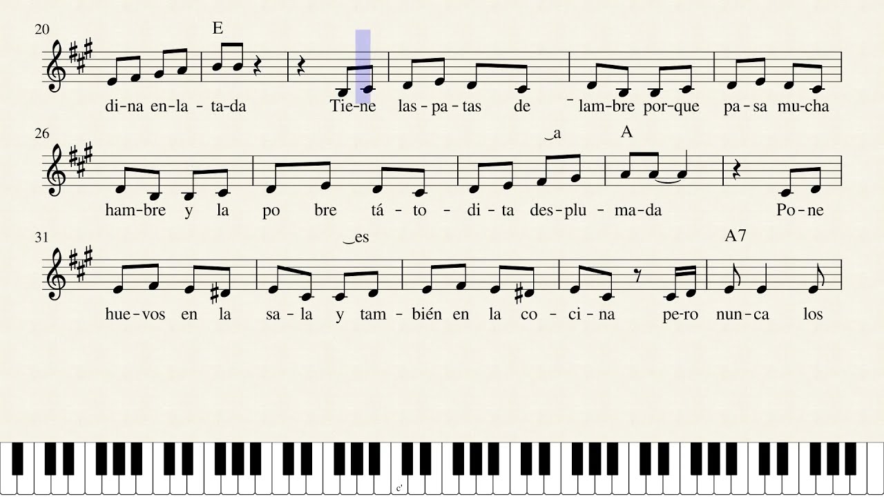 La Gallina Turuleca (Canción infantil) - Piano - YouTube