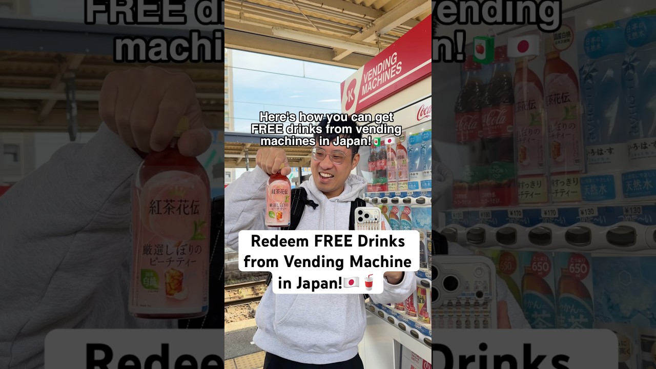 Redeem FREE Drinks from Vending Machine in Japan!🇯🇵🥤 - YouTube