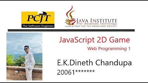 JavaScript 2D Game Development. | Java Institute