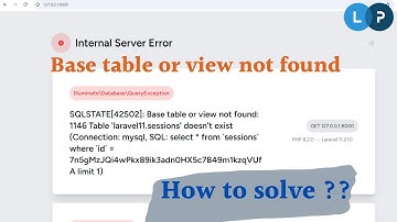 Base table or view not found 1146 table 