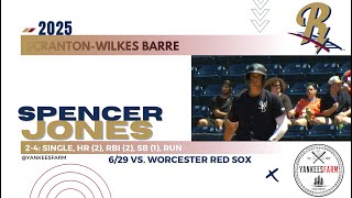 Spencer Jones Vs. Worcester Red Sox 6/29/25