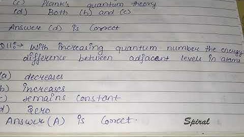 MCQs of BSc 6th sem atomic, molecular and laser   physics unit-1 part-1 for mdu students