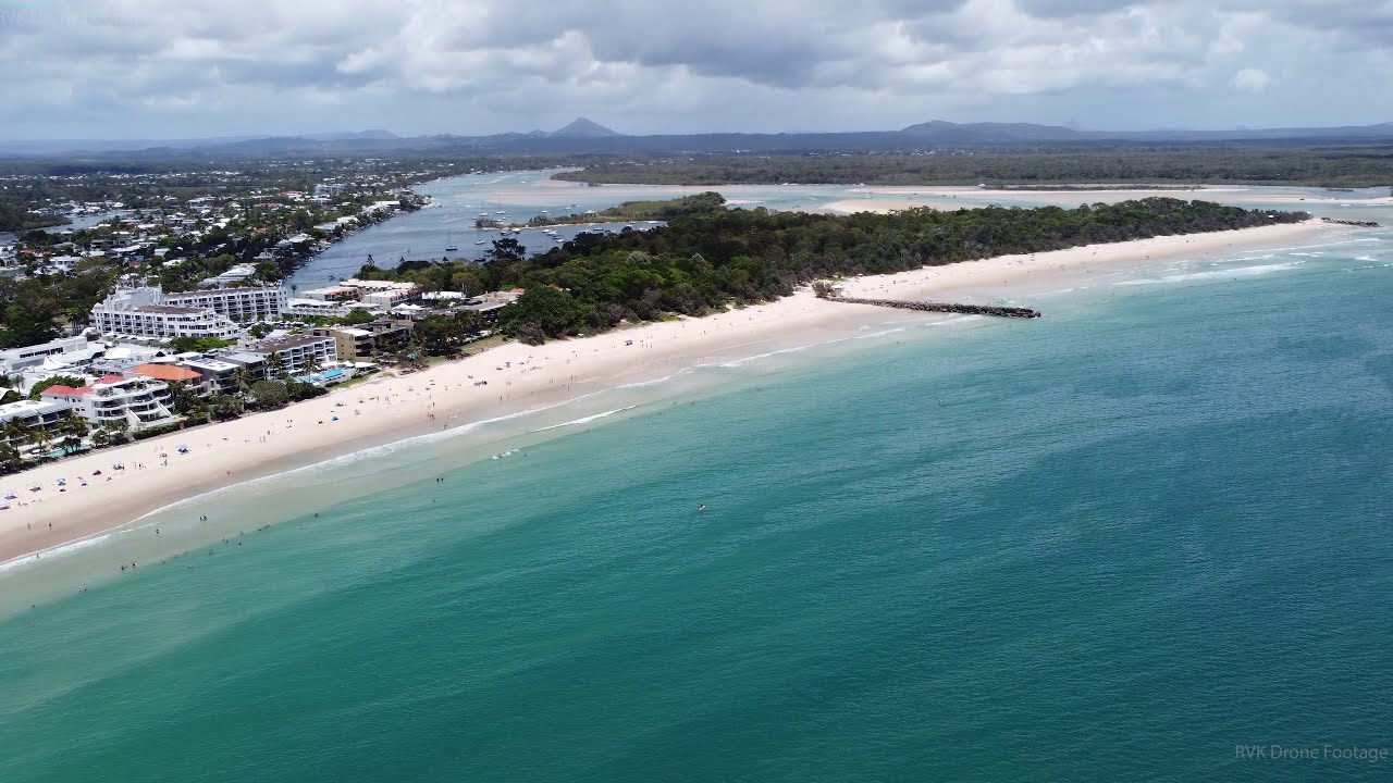 Main Beach - Noosa Heads - Sunshine Coast Australia - 4k Drone/Aerial Footage