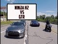 Kawasaki H2 vs Nissan GTR Drag Race