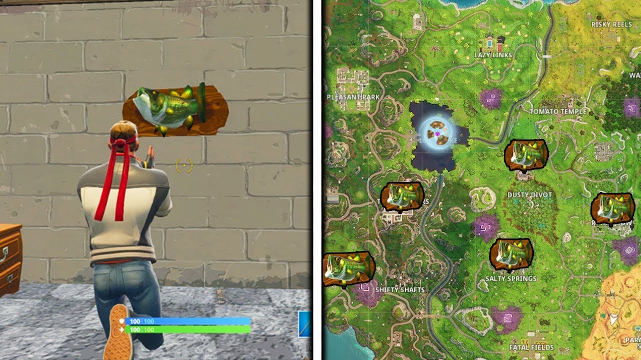 danser avec un trophee de peche a des lieux dits differents defi semaine 8 sur fortnite - ou sont les poisson fortnite