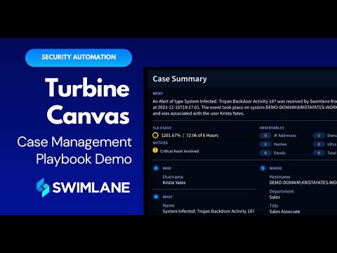 Build a playbook to augment your case management in less than 5 min with Turbine Canvas Social Video