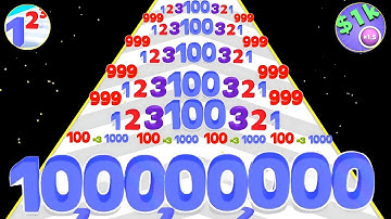 🎯 Number Master run & merge (Level Up, Math Games)♾️ vs Run Now Stickman 2048 ball Gameplay part 61