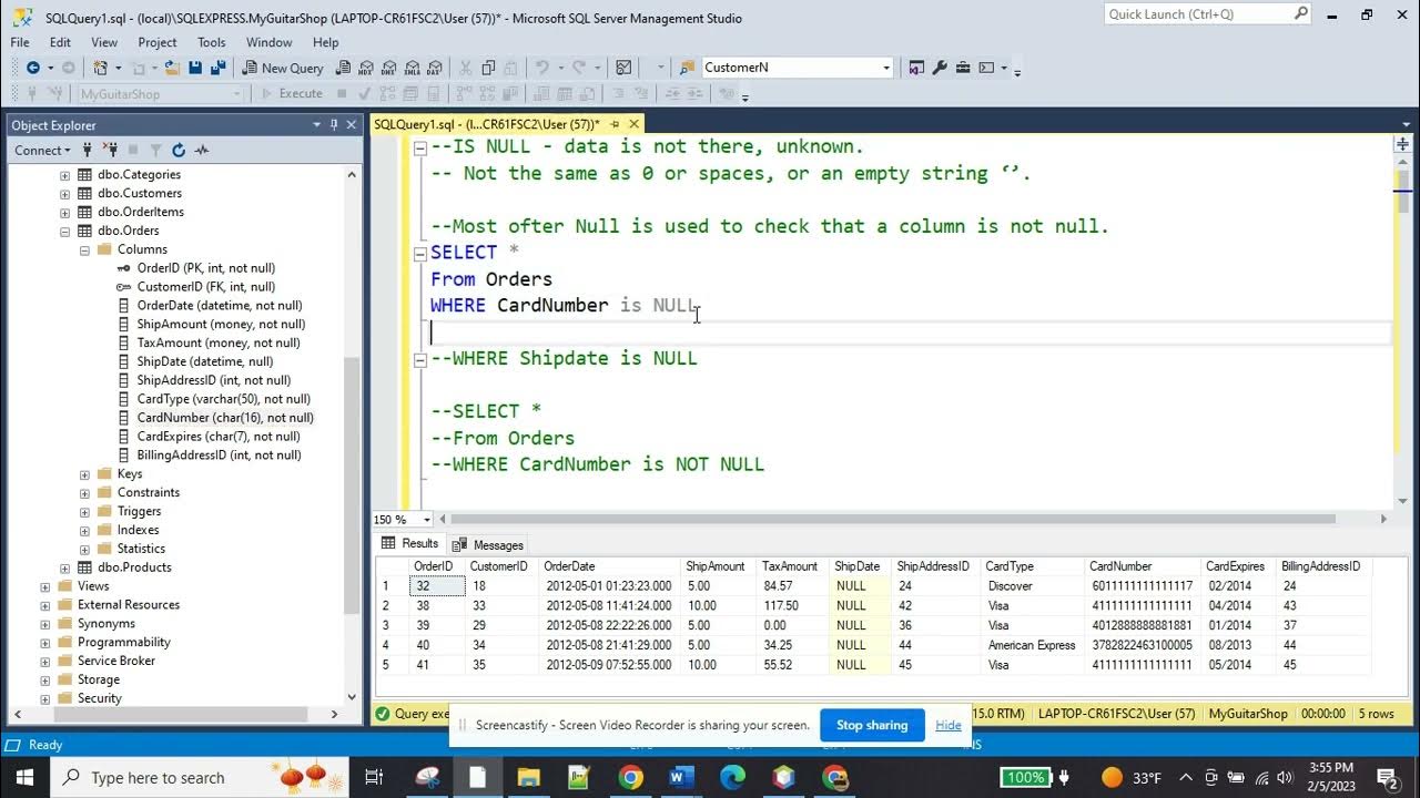SQL NULL Operator - YouTube