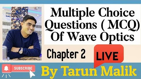 Live | MCQ  Of Wave Optics | Objective Question with Solutions | Physics Objective Question | Ch-2
