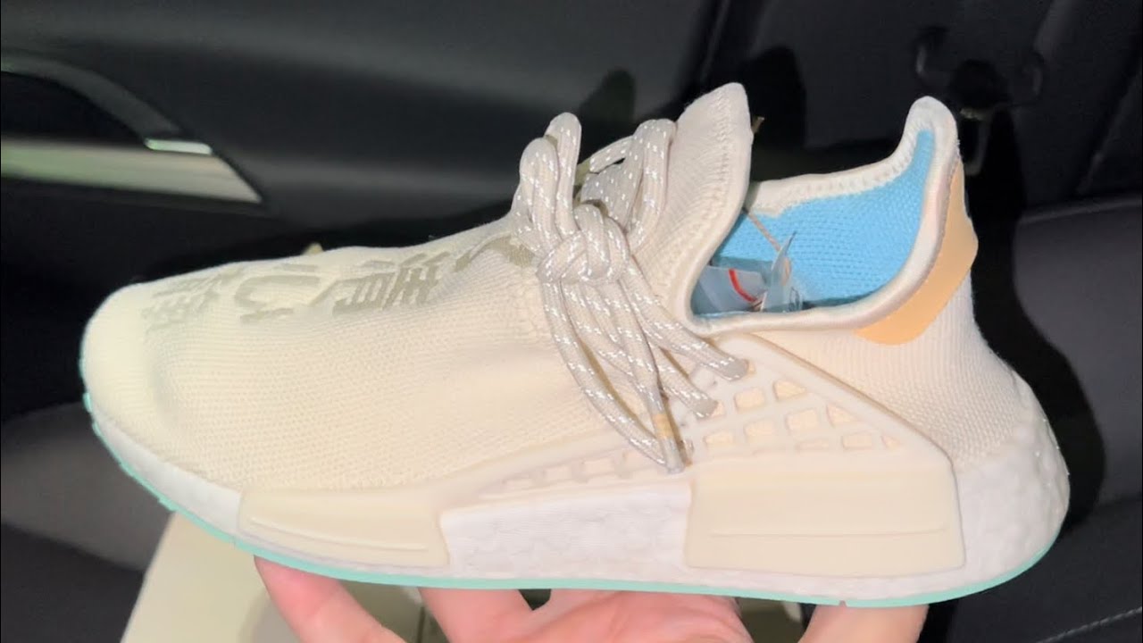 Adidas NMD Human Race Pharrell NERD Chalk White Shoes - YouTube