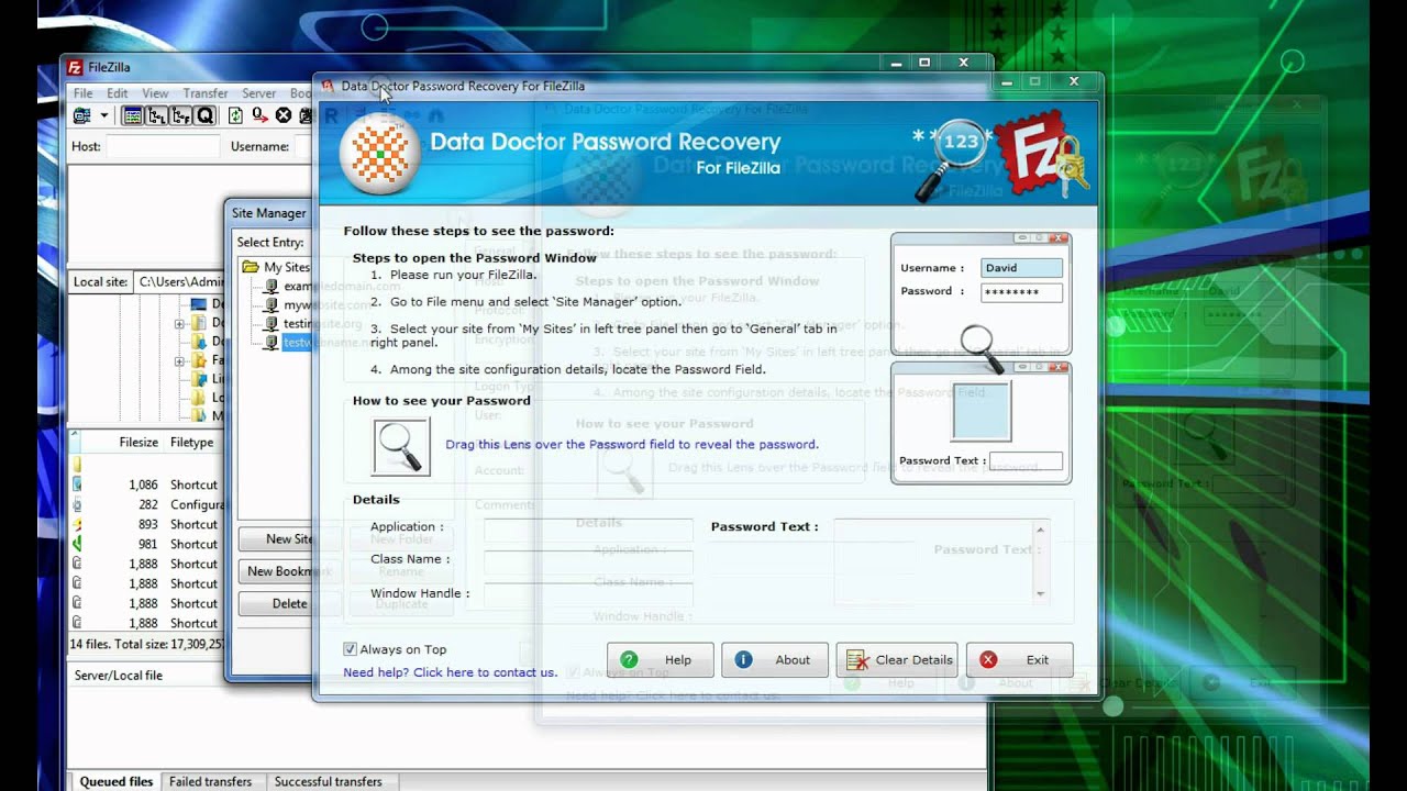 Free FileZilla FTP Password Recovery Software To Recover Deleted Passwords From Computer Machine
