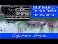 Mhp rotation truck  trailer in the drink