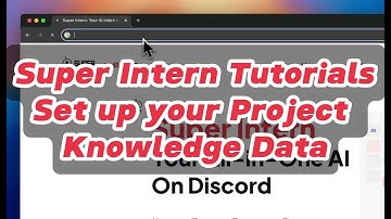 Super Intern Tutorials - Set up Project Data