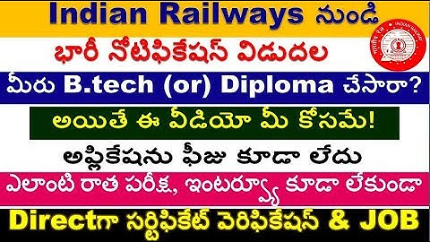 Indian Railways RELEASE 220 Posts in diploma & B.tech category for all RRB Aspirants By SRINIVASMech