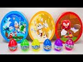 Unboxing the sonic the hedgehog toy  giant sonic easter eggs tail eggs knuckles eggs  asmr