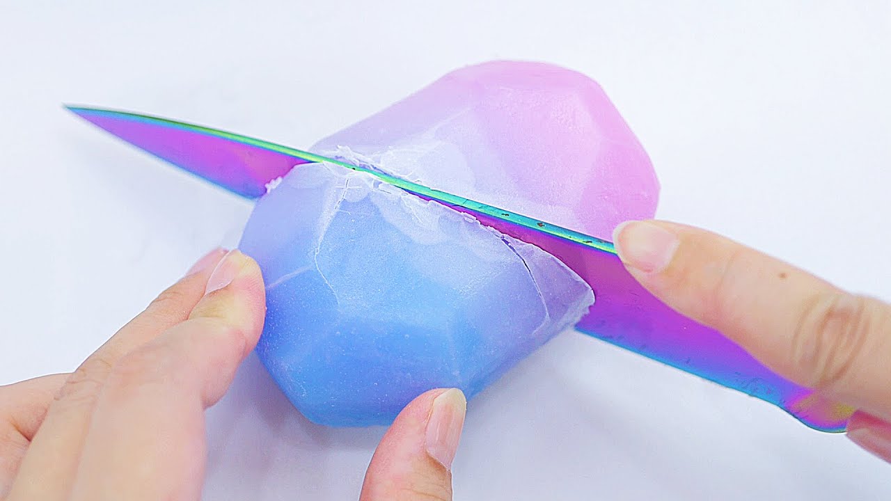 【ASMR】シャキシャキパリパリ宝石スライムをひたすら切る🔪💎 Slime Cutting【音フェチ】