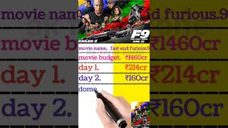 fast and furious 9 movie budget box office collection #shorts #ytshorts