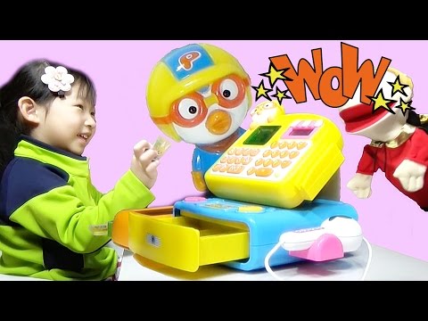 뽀로로 말하는 마트 계산대 장난감 놀이 Pororo Shopping Market Electronic Cash Register Playset Toy Play 보라조이 BoraJoys