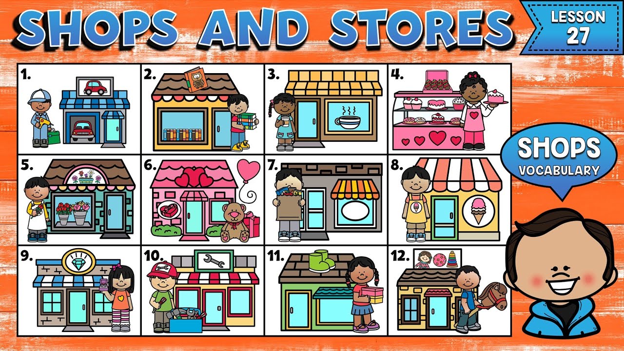 LECCIÓN 27: NOMBRES DE EN INGLÉS | SHOPS AND STORES IN ENGLISH | ESL LESSON YouTube