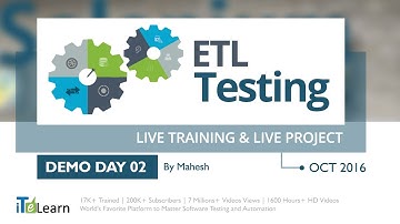 ETL Testing Live Training Live Project Demo Day 02 for Beginners