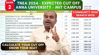 TNEA 2024 | Expected Cut Off | Rank 2 | Anna University MIT Campus | Department Wise &Community Wise screenshot 4