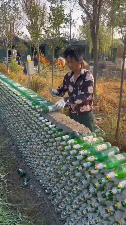 What An Interesting Idea Building Beer Bottle Walls #satisfying #shot