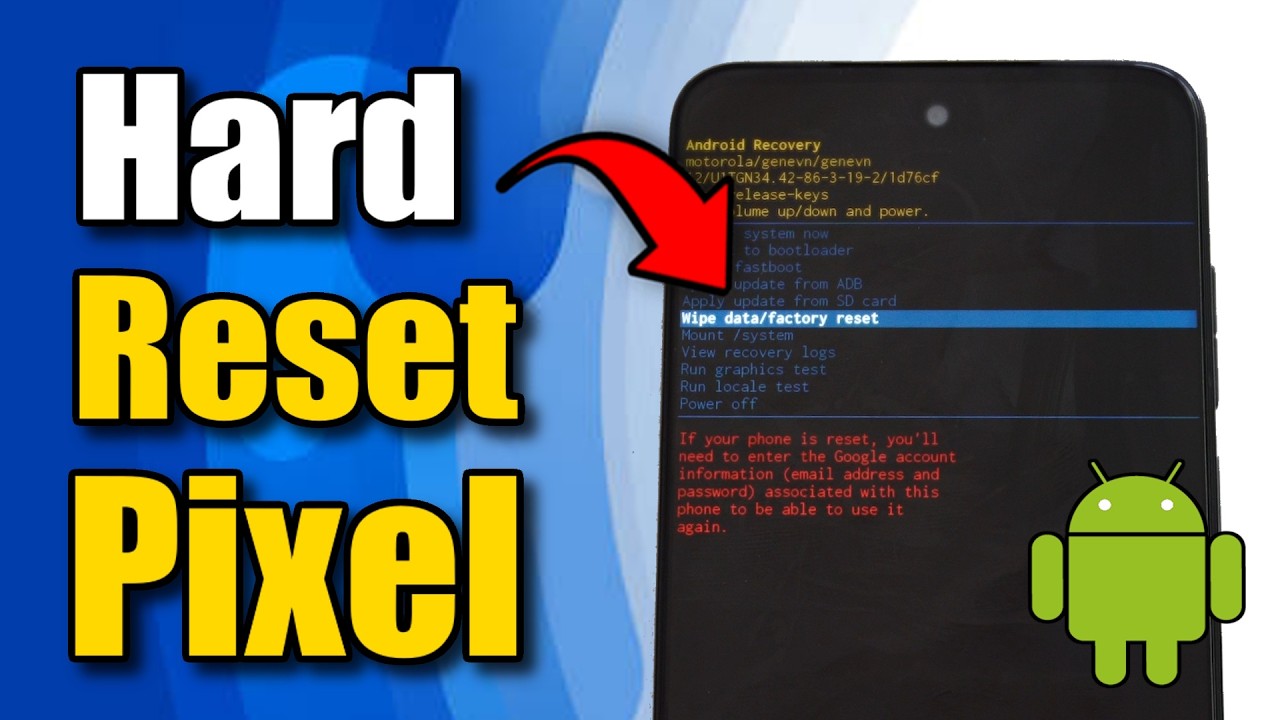 How to HARD RESET Google Pixel Phone (Android Tutorial) - YouTube