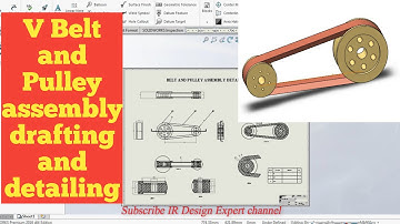 How to give front side of dimension in drafting SolidWorks - Belt and Pulley Assembly Detail Drawing