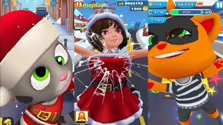 Talking Tom Gold Run New Update Christmas 2022 VS Panda Panda Run Game koko the robber VS Santa Run screenshot 3