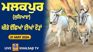 🔴[Live] Malakpur | Ludhiana | ਖੀਰੇ ਵੱਛਿਆਂ ਦੀਆਂ ਦੌੜਾਂ | बैलगाड़ी दौड़ | Ox Races | 21 May 2024