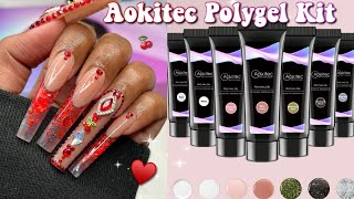 Testing A New Polygel Kit | French Glitter Ombre Polygel Nails | Extra AF Bling Nails